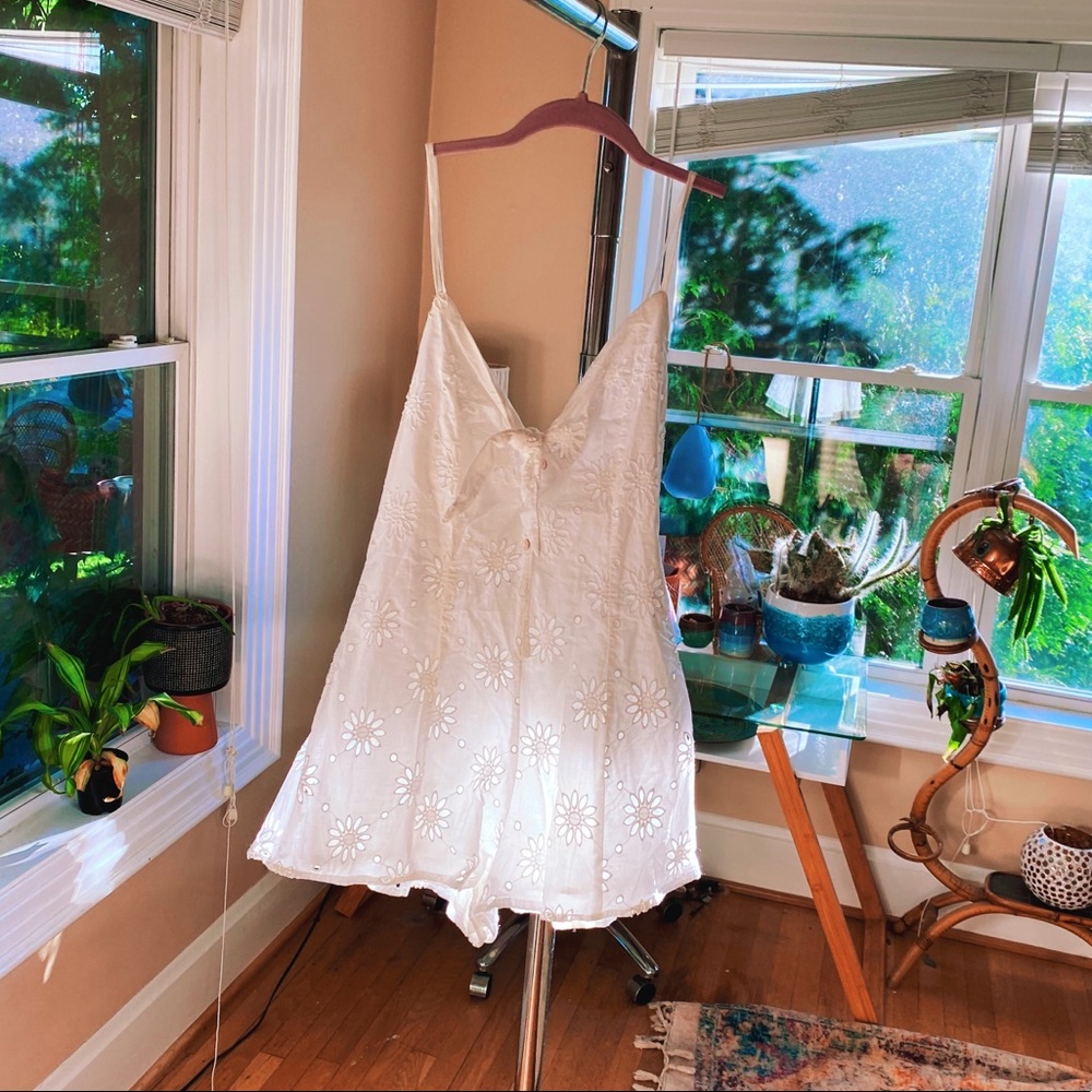 White Picolina Romper Sunflower Lasercut Tie - Picture 9 of 10